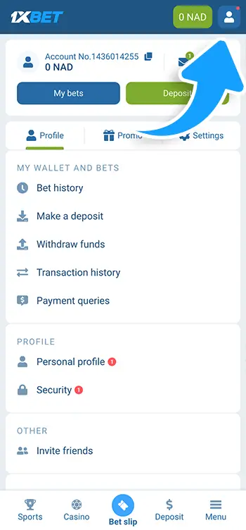 Step 3 - Navigate to My Account via profile icon